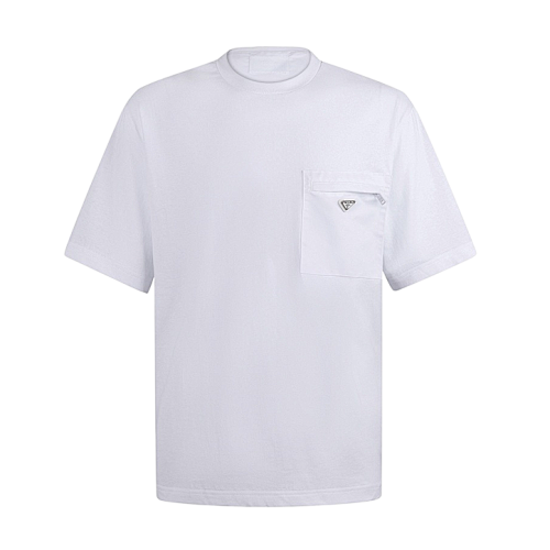Prada Logo Triangle Logo Crew Neck Short Sleeve T-Shirt