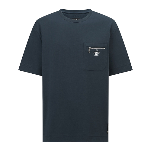 Fendi Zippered Pocket With Printed Logo Short-Sleeve T-Shirt