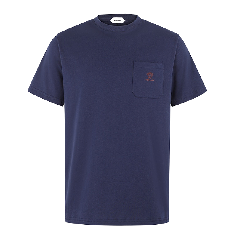 Cotton T-shirt With Chest Patch Embroidery Logo