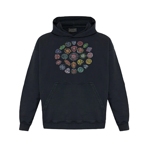 Balenciaga Blcg Multi-logo Badge Print Hoodie