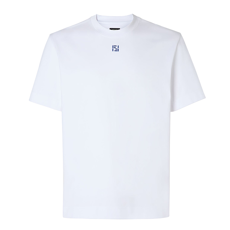 Fendi Double F Embroidered Crew Neck T-shirt