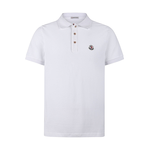 Moncler Cotton Short-Sleeve Polo Shirt With Patch Detail