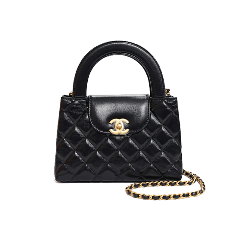 C Diamond Pattern Cowhide Chain Handle