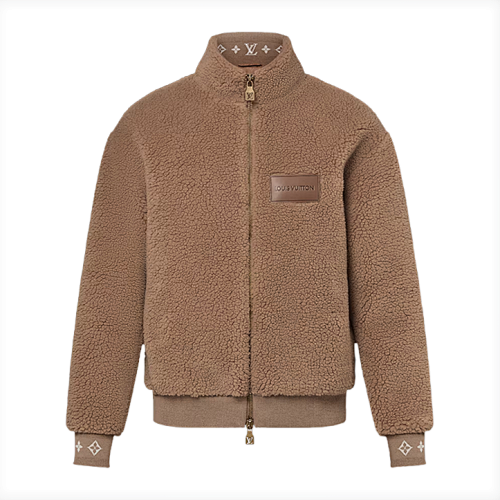 L Lambhair Coat In Coffee Color
