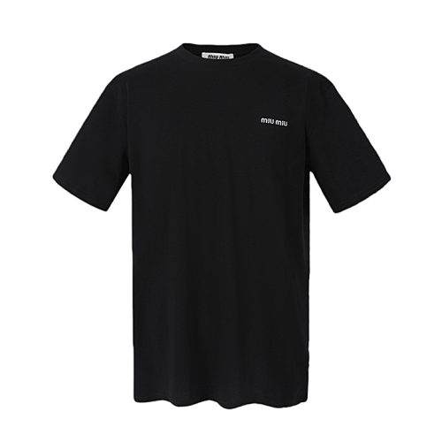 M IU Miu Embroidered Round Neck Short-sleeved T-shirt