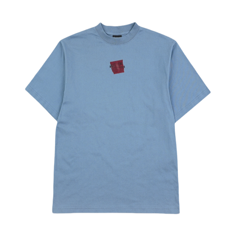 Paris Embroidery Laminating Short Sleeve Blue