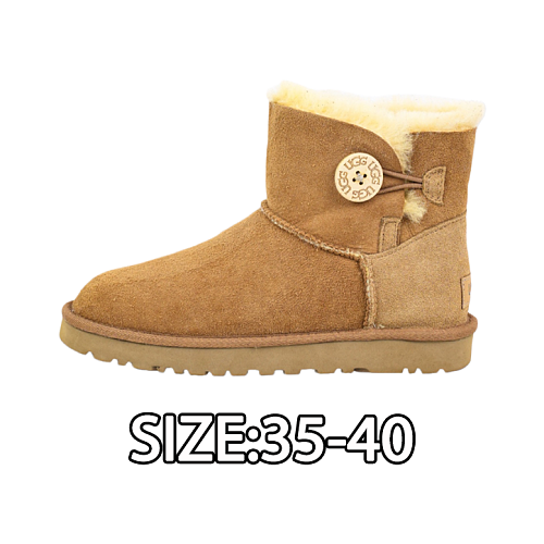 Bailey Wooden Buckle Sheepskin Snow Boots