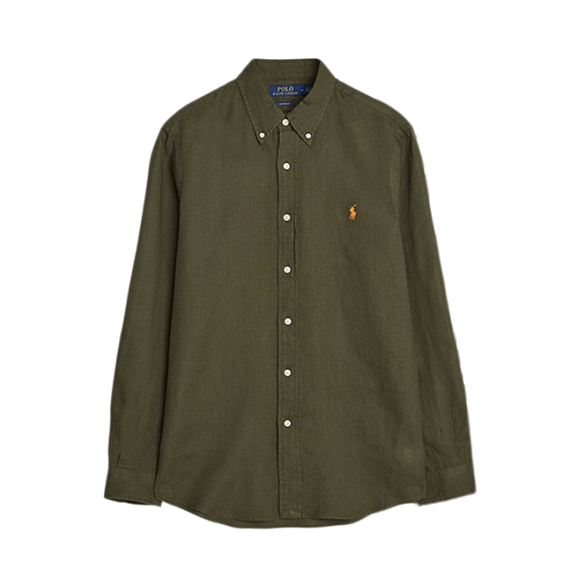 Linen Shirt Dark Green