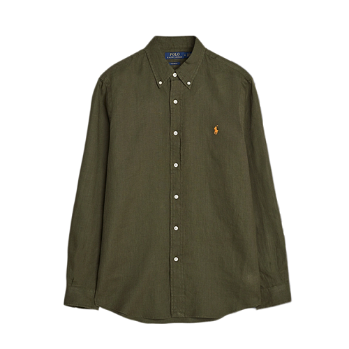 Linen Shirt Dark Green