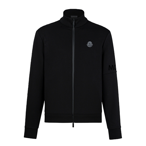 Stand-up Collar Cotton Solid Color Zip-up Sweatshirt