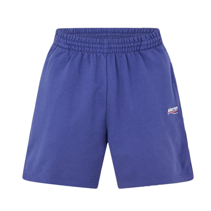 Cola Embroidered Shorts - Blue-Purple