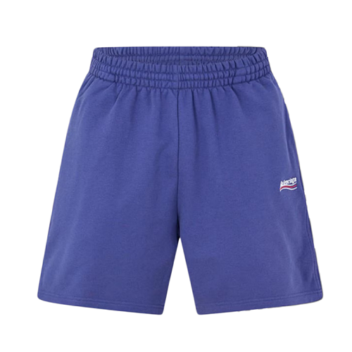 Cola Embroidered Shorts - Blue-Purple