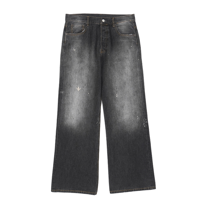 Ink-Splattered Denim Jeans