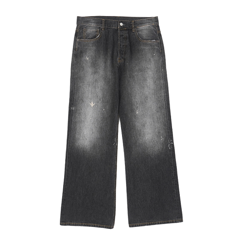 Ink-Splattered Denim Jeans