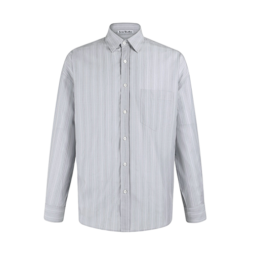 Acne Studios Striped Long-Sleeve Button-Down Shirt With Turn-Down Collar