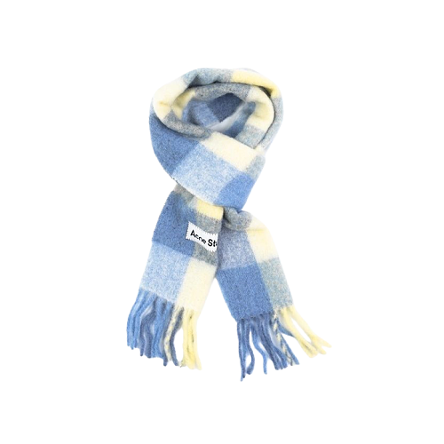 Acne Studios Checkered Logo Alpaca Wool Scarf