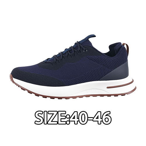 Cowhide Mesh Flat Lace-up Sneakers Blue And White