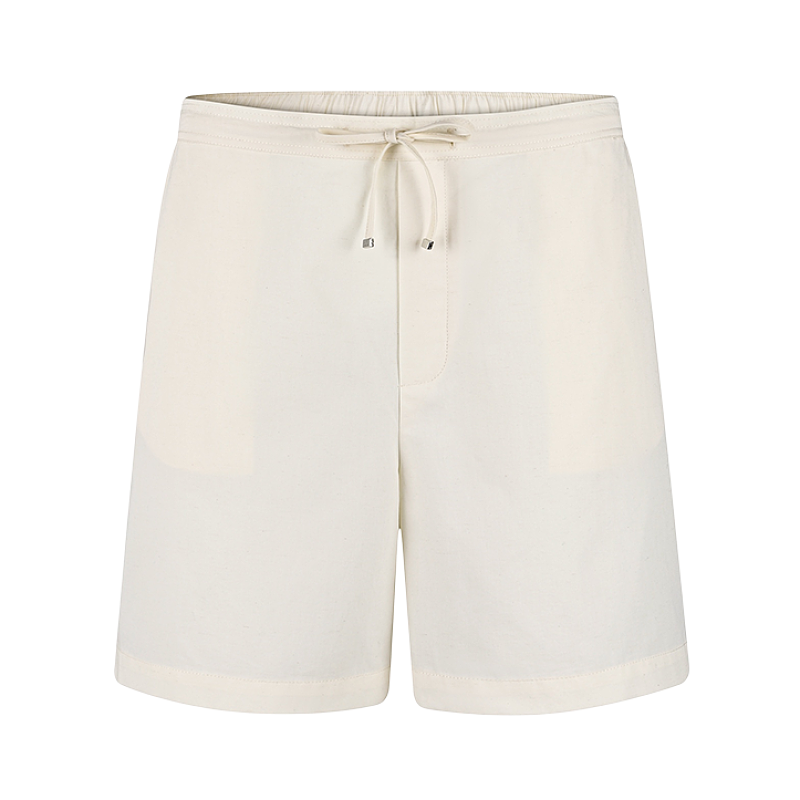 Pocket Embroidered Logo Lyocell Casual Shorts