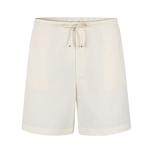 Pocket Embroidered Logo Lyocell Casual Shorts