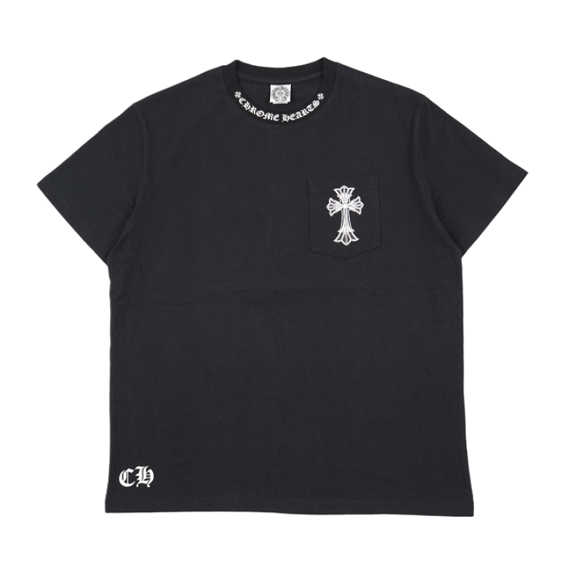 Double-layered Cross-print Short-sleeved Shirt