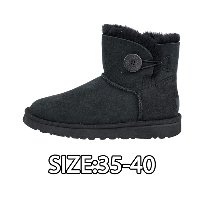 Bailey Wooden Buckle Sheepskin Snow Boots
