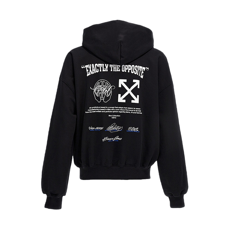 OF F Blue Arrow Earth Print Hoodie
