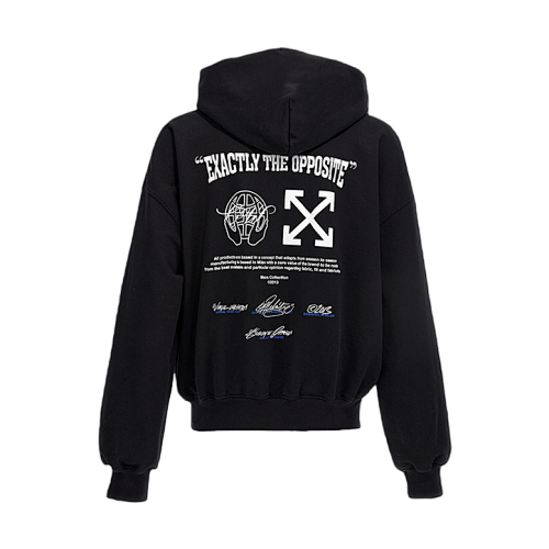 OF F Blue Arrow Earth Print Hoodie