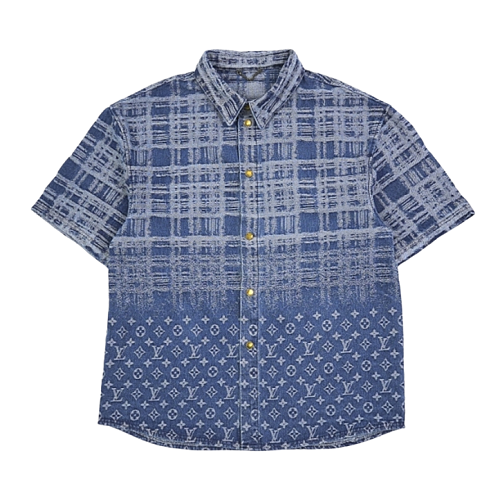 Louis Vuitton Frayed Gradient Jacquard Denim Short Sleeves