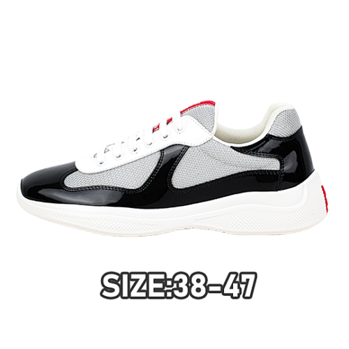 Prada P America's Cup Patent Leather Low-top Sneakers