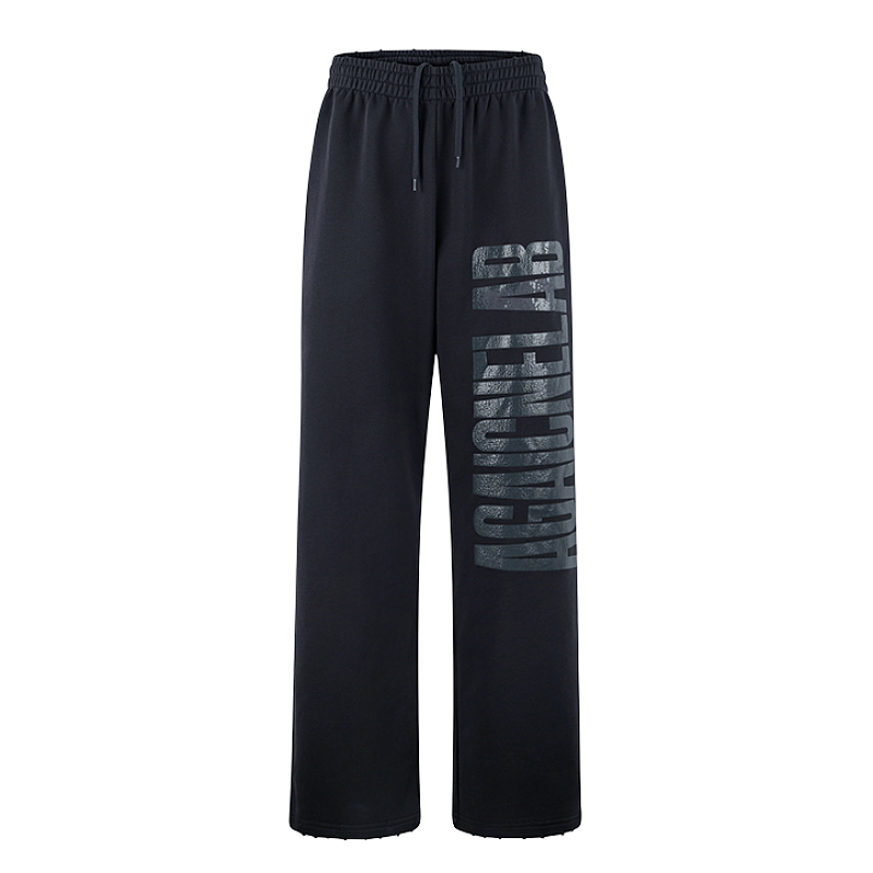 Cracked Print Logo Loose Sweatpants