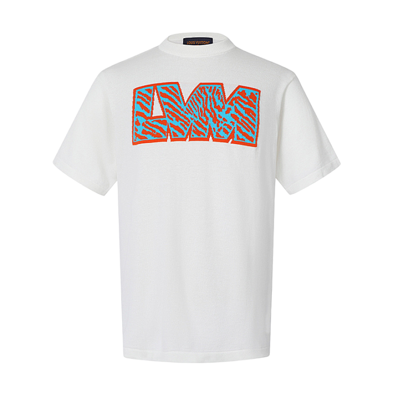 Short-sleeved Crew Neck T-shirt With Lettering Appliqué