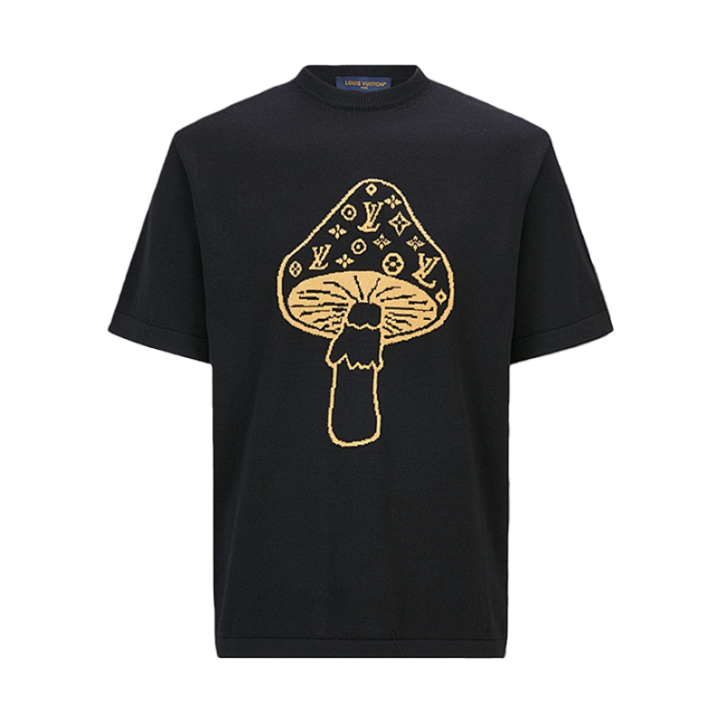 Louis Vuitton Mushroom Logo Knitted Short-sleeved Shirt