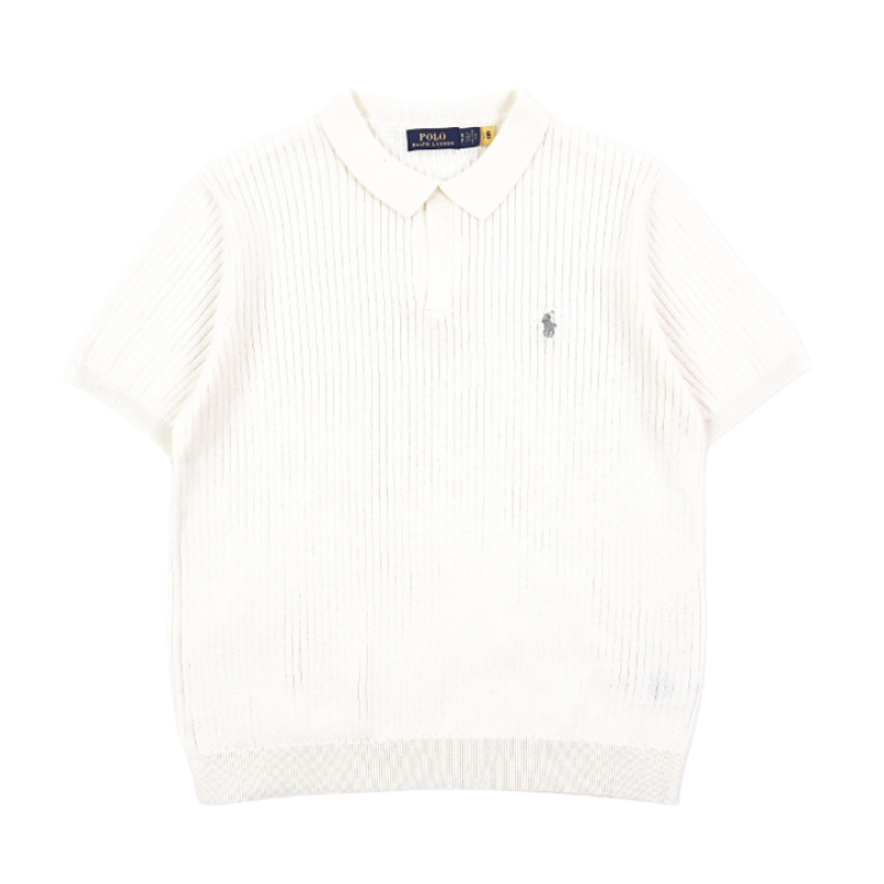 Vertical Striped Polo - White