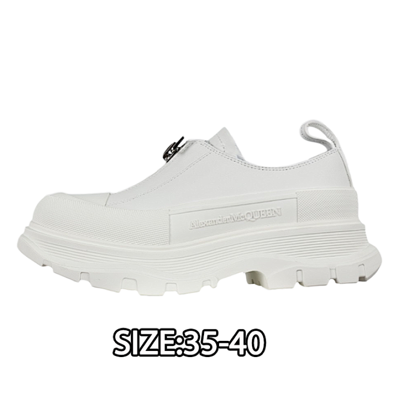 Alexander McQueen Platform Shoes With Thick Sole And Height-enhancing Leather Zipper