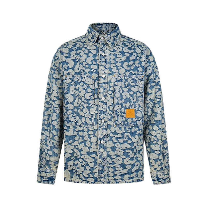 Louis Vuitton Monogram Pixelated Leopard Print Denim Jacket