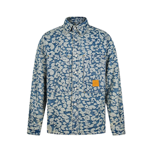 Louis Vuitton Monogram Pixelated Leopard Print Denim Jacket