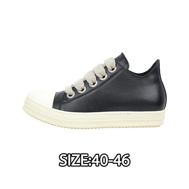 Low-top Thick-soled Black And White Fabric