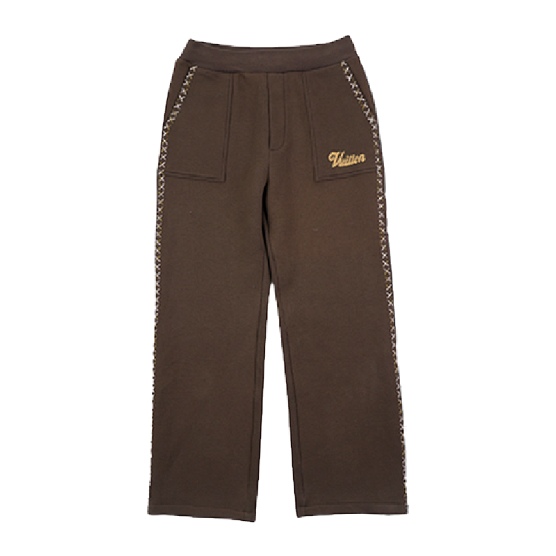 L V Side X-shaped Gradient Long Pants In Coffee Color