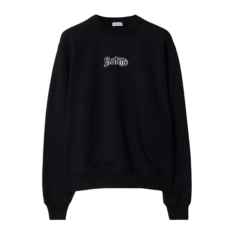 Burberry B Urberry Flocked Logo Cotton-blend Crewneck Sweatshirt