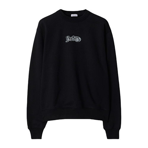 Burberry B Urberry Flocked Logo Cotton-blend Crewneck Sweatshirt