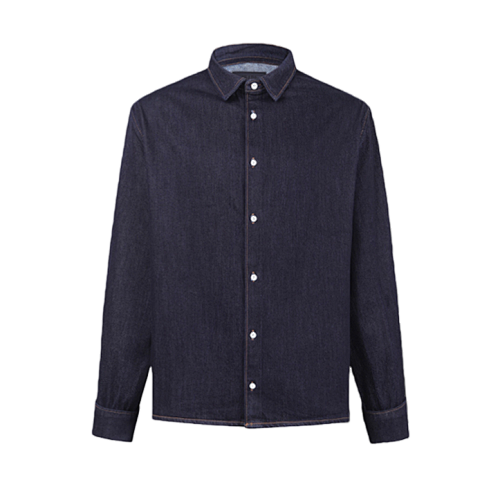 P Collared Loose Long-Sleeved Denim Jacket