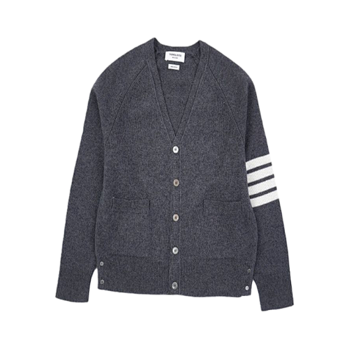 TB Four-stripe Wool Crew Neck Sweater - Elegant Gray