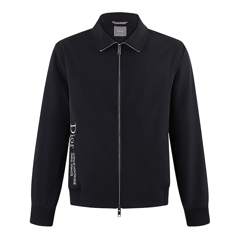Tech Fabric Letter Embroidery Jacket