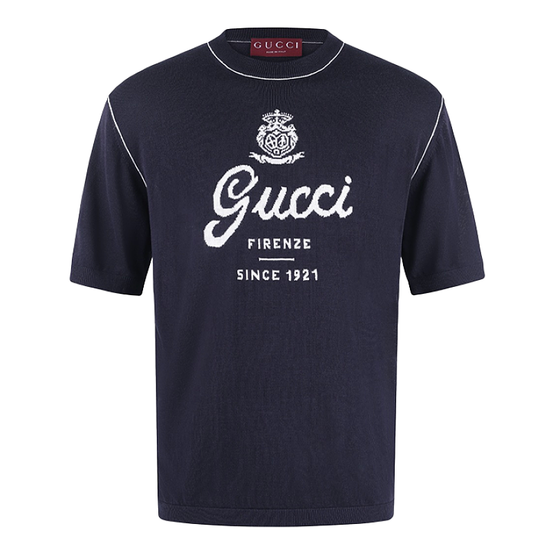 Embellished Floral Knit Mulberry Silk And Linen Blend T-shirt