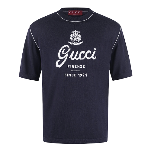 Embellished Floral Knit Mulberry Silk And Linen Blend T-shirt
