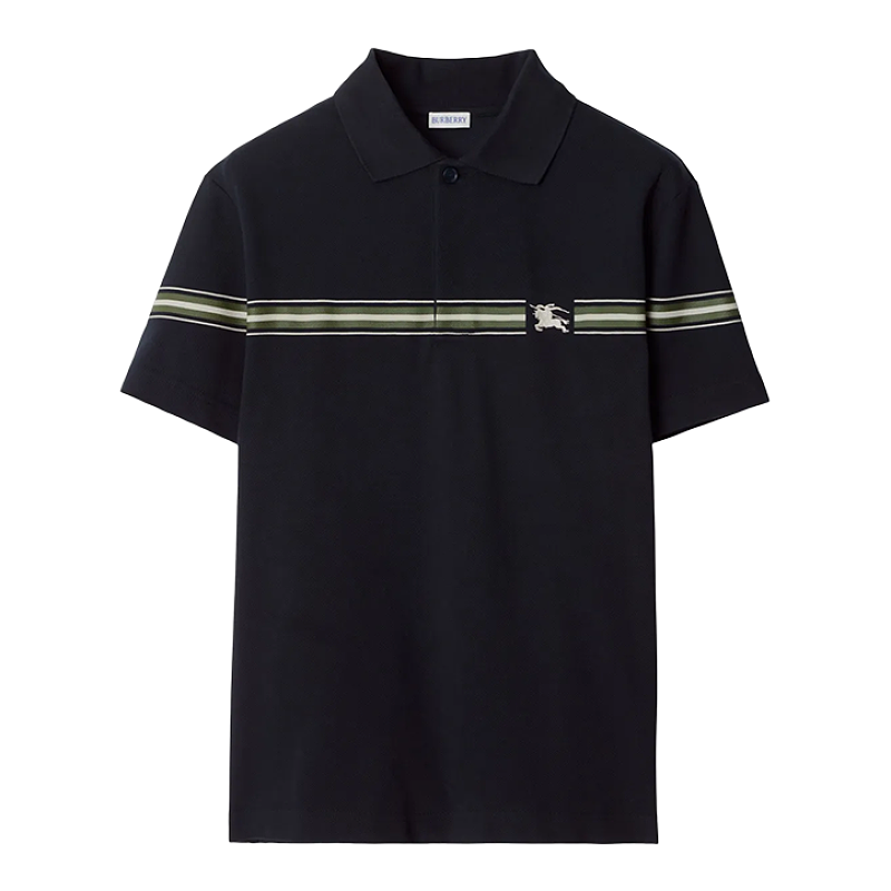 Polo Short-sleeved Shirt With Horizontal Bar And Warhorse Logo Embroidery