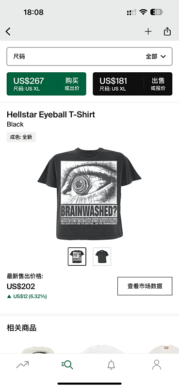 Hellstar Eyeball T-Shirt Black