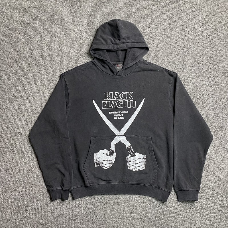 Punk Band Vintage Black Flag Everything Went Black Hoodie