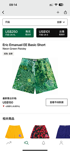 Eric Emanuel EE Basic ShortNeon Green Paisley