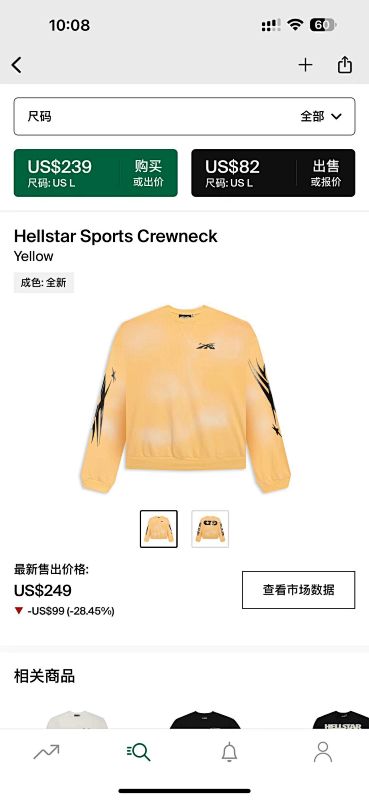 Hellstar Sports Crewneck Yellow